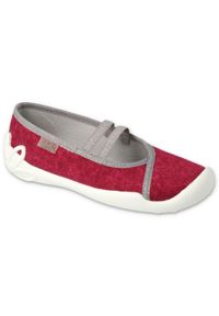 Befado obuwie dziecięce 116Y306 czerwone. Kolor: czerwony. Materiał: bawełna, tkanina