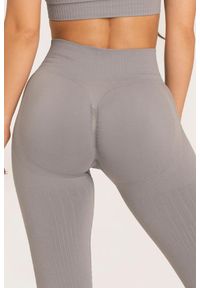 GYM GLAMOUR - Legginsy fitness damskie Gym Glamour push up 2.0. Kolor: szary. Sport: fitness