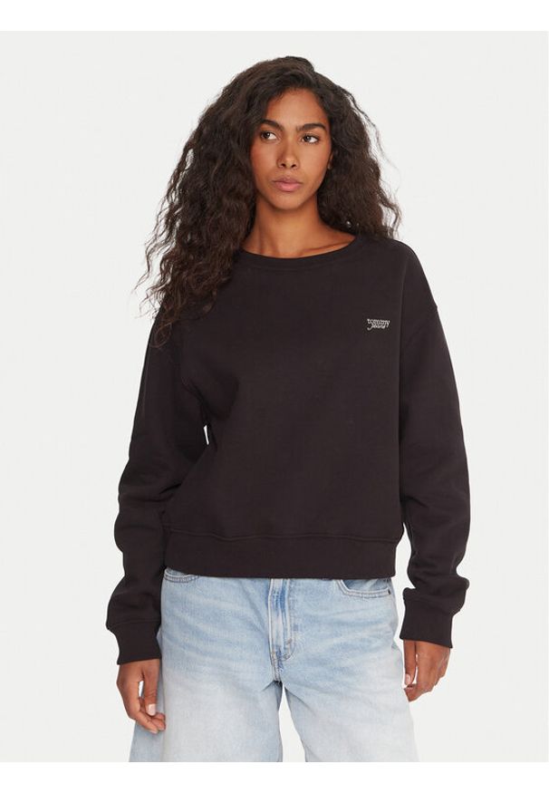 Tommy Jeans Bluza Silver Script DW0DW21961 Czarny Regular Fit. Kolor: czarny. Materiał: bawełna