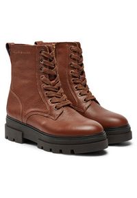 TOMMY HILFIGER - Tommy Hilfiger Trzewiki Bicolor Leather Lace-Up FW0FW08160 Brązowy. Kolor: brązowy. Materiał: skóra #6