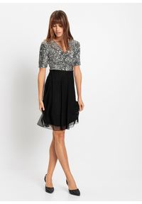 bonprix - Sukienka mini. Kolor: srebrny. Długość: mini #2