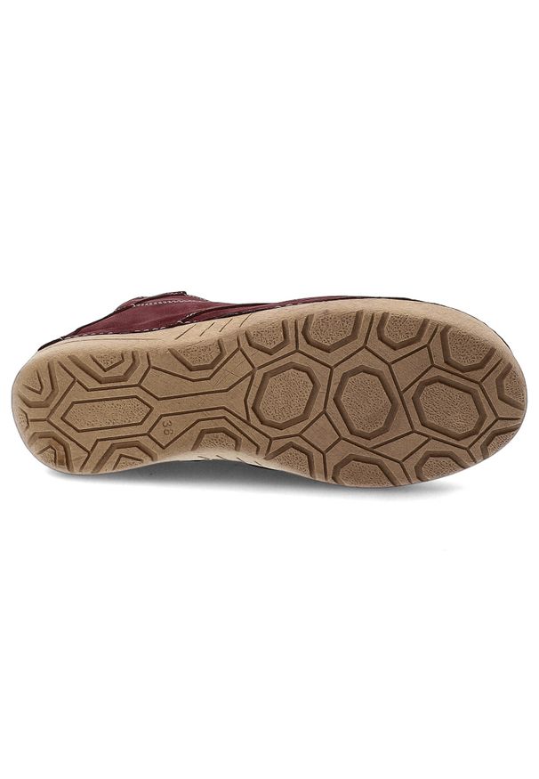 Bordowe Botki Artiker Wygodne Skórzane Obuwie Damskie. Okazja: na co dzień. Zapięcie: sznurówki. Kolor: czerwony. Materiał: skóra. Styl: casual, elegancki, klasyczny