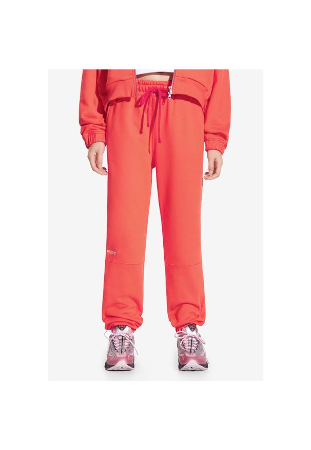 Spodnie dresowe damskie Prosto Cut. Kolor: czerwony. Materiał: dresówka. Długość: długie