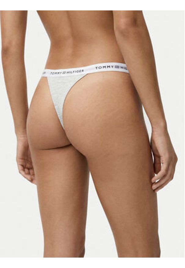 TOMMY HILFIGER - Tommy Hilfiger Stringi UW0UW06228 Szary. Kolor: szary. Materiał: bawełna