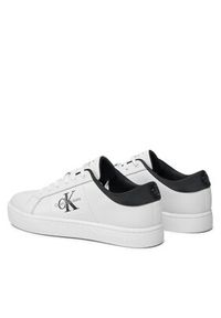 Calvin Klein Jeans Sneakersy Classic Cupsole Low Laceup Lth YM0YM00864 Beżowy. Kolor: biały. Materiał: skóra