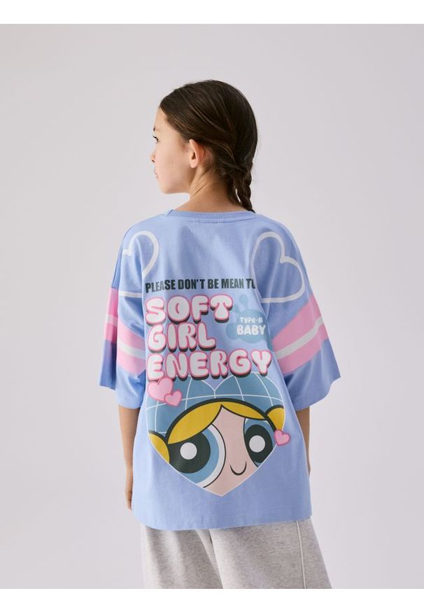 Reserved - T-shirt Atomówki - jasnoniebieski. Kolor: niebieski. Materiał: bawełna