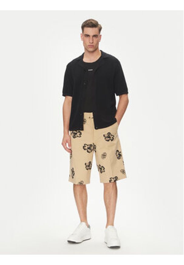 Hugo - HUGO Szorty materiałowe Damo242 50542159 Beżowy Baggy Fit. Kolor: beżowy. Materiał: bawełna