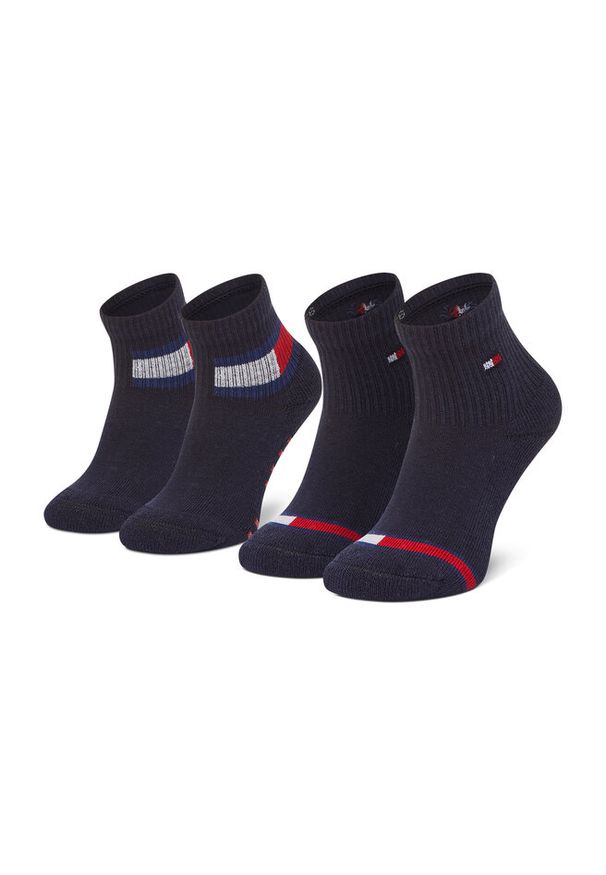 TOMMY HILFIGER - Zestaw 2 par wysokich skarpet dziecięcych Tommy Hilfiger. Kolor: niebieski