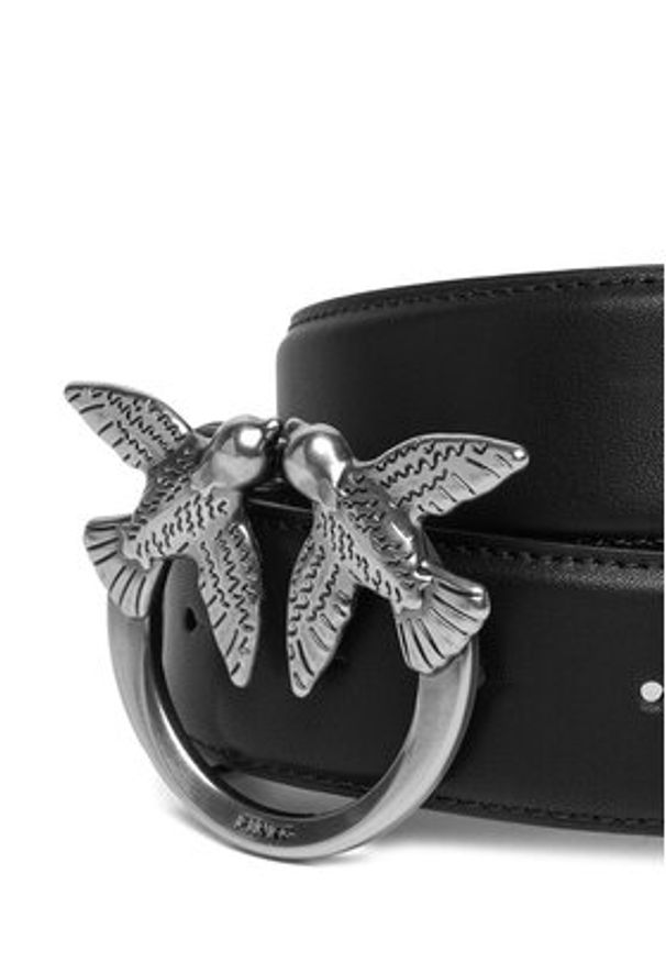 Pinko Pasek Damski Love Berry H4 Belt PE 23 PLT01 100120 A0F1 Czarny. Kolor: czarny. Materiał: skóra