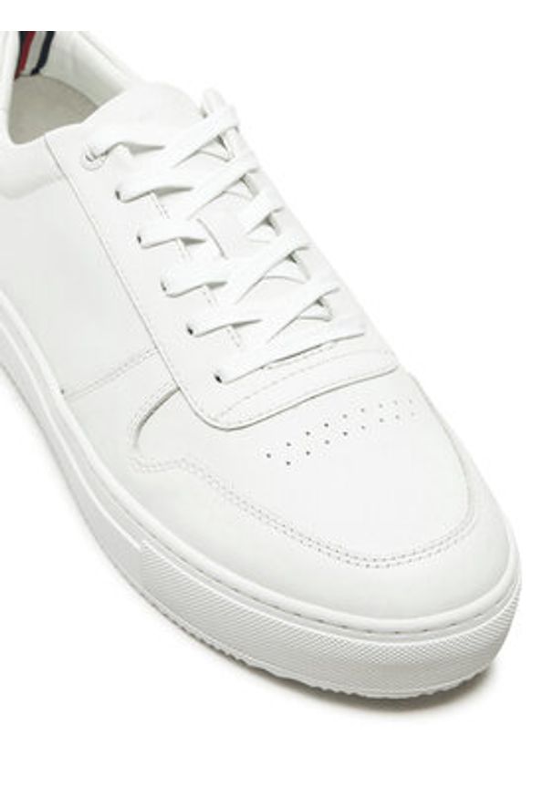 TOMMY HILFIGER - Tommy Hilfiger Sneakersy Premium Corporate FM0FM05299 Biały. Kolor: biały. Materiał: skóra