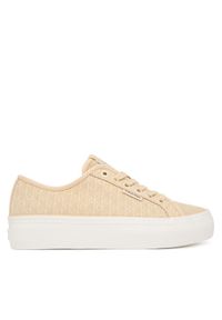 Calvin Klein Sneakersy Vulc Flatf Laceup Jaq Aop HW0HW03265 Żółty jasny. Kolor: żółty. Materiał: materiał #1