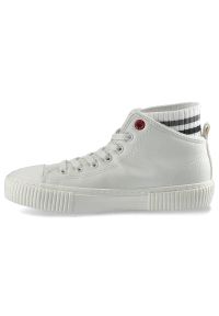 Białe Sneakersy Cross Jeans Damskie Stylowe Buty. Kolor: biały. Materiał: materiał, syntetyk, futro, skóra ekologiczna. Szerokość cholewki: normalna. Sezon: jesień. Styl: elegancki #4