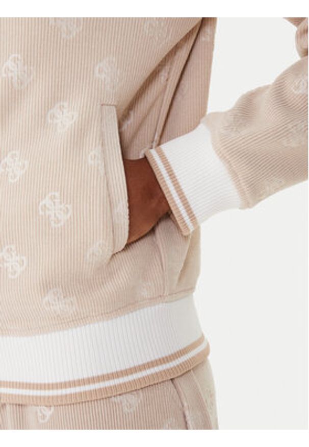 Guess Bluza V5BQ01 K1902 Brązowy Regular Fit. Kolor: brązowy. Materiał: syntetyk