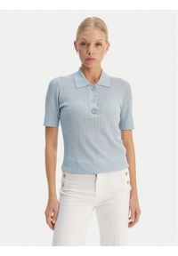Liu Jo Polo WA6285 MS46J Błękitny Slim Fit. Typ kołnierza: polo. Kolor: niebieski. Materiał: wiskoza #1