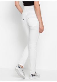 Spodnie z wysoką talią bonprix biały. Kolor: biały #6