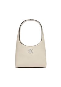 Calvin Klein Jeans Torebka Minimal Monogram Shoulder Bag K60K610843 Écru. Materiał: skórzane