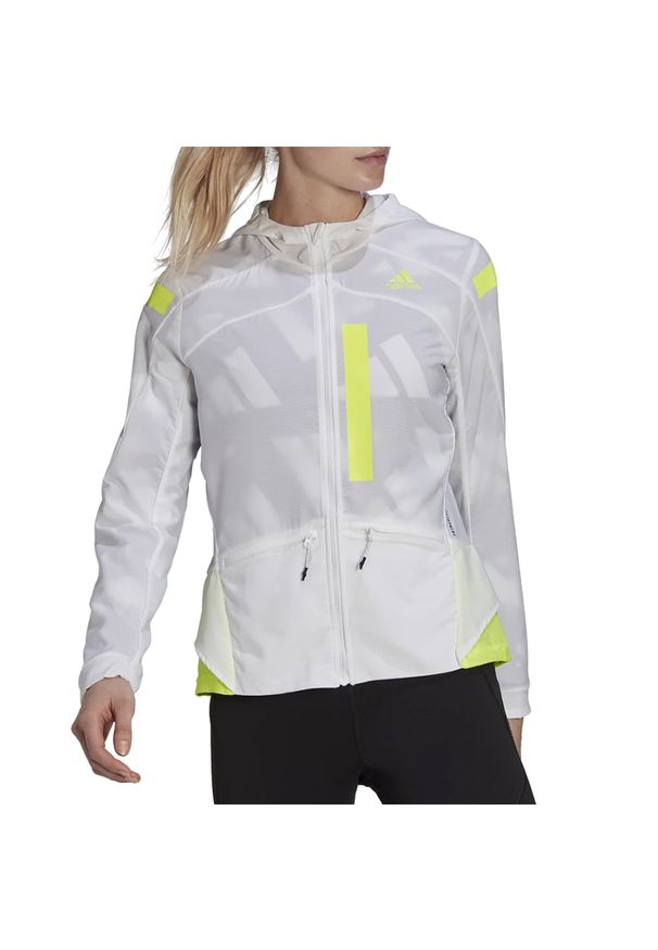Adidas - adidas Marathon Translucent Jacket > GN2725. Typ kołnierza: kaptur. Materiał: poliester, materiał. Styl: klasyczny