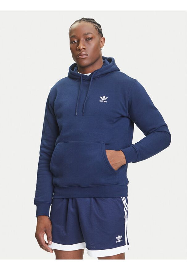 Adidas - adidas Bluza Trefoil Essentials IY4929 Granatowy Regular Fit. Kolor: niebieski. Materiał: bawełna