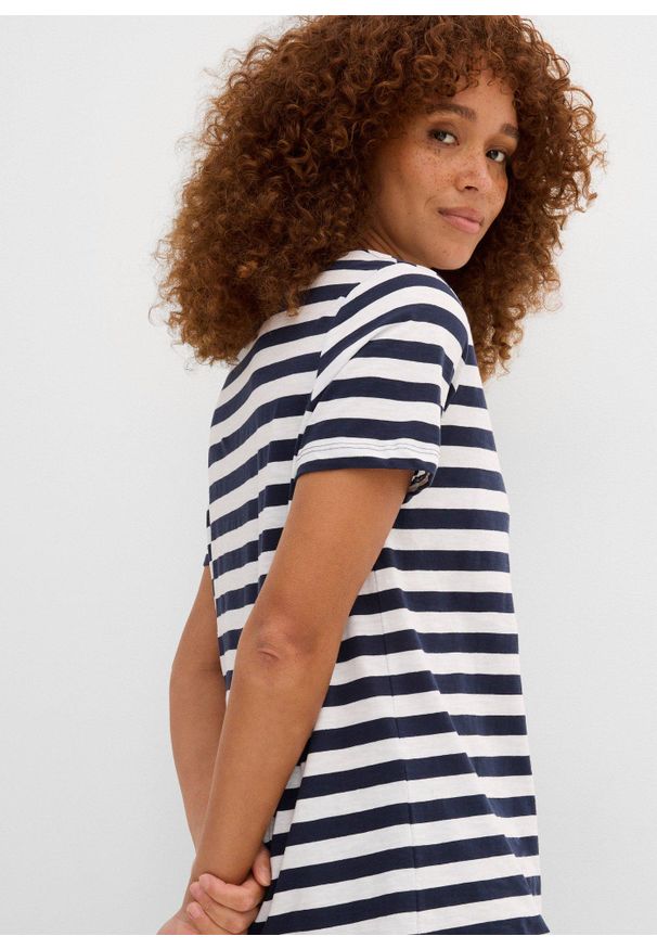 bonprix - T-shirt z okrągłym dekoltem, z bawełny (2 szt.). Kolor: biały. Materiał: bawełna. Długość rękawa: krótki rękaw. Długość: krótkie. Styl: klasyczny