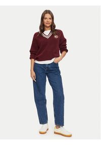 Tommy Jeans Sweter DW0DW19685 Bordowy Regular Fit. Kolor: czerwony. Materiał: syntetyk #5