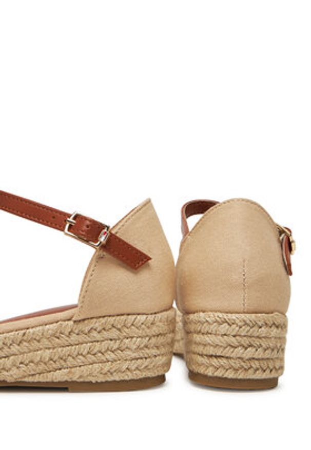 TOMMY HILFIGER - Tommy Hilfiger Espadryle T3A7-33801-0048 S Beżowy. Kolor: beżowy. Materiał: materiał