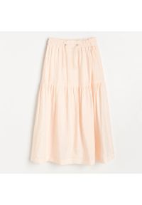 Reserved - Wiskozowa spódnica midi - Kremowy. Kolor: kremowy. Materiał: wiskoza #1