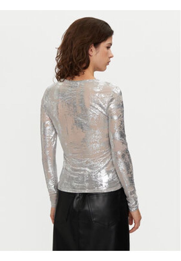 Noisy may - Noisy May Bluzka Lucia 27032152 Srebrny Slim Fit. Kolor: srebrny. Materiał: syntetyk