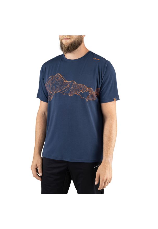 Viking - T-shirt męski VIKING Lenta Bamboo Light. Kolor: niebieski. Sport: turystyka piesza
