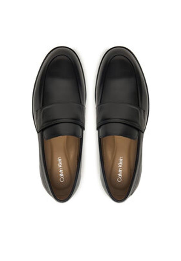 Calvin Klein Półbuty Ess Rubber Band Loafer Lth HM0HM01923 Czarny. Kolor: czarny. Materiał: skóra