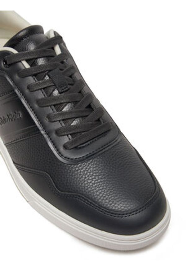 Calvin Klein Sneakersy Low Top Lace Up Logo HM0HM01653 Czarny. Kolor: czarny. Materiał: skóra
