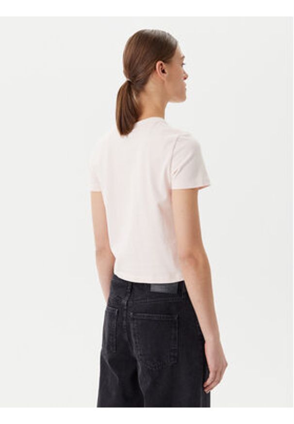 Calvin Klein Jeans T-Shirt Placed Institutional J20J225524 Różowy Slim Fit. Kolor: różowy. Materiał: bawełna