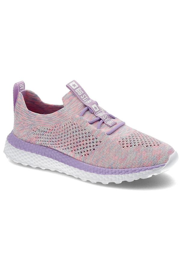 Big-Star - Różowe Sneakersy Big Star Wygodne Buty Dziecięce. Zapięcie: bez zapięcia. Kolor: różowy. Materiał: materiał. Szerokość cholewki: normalna. Wzór: aplikacja. Sport: turystyka piesza