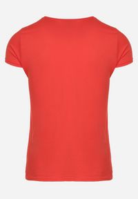 Born2be - Czerwony Klasyczny T-shirt z Bawełny Fodena. Okazja: na co dzień. Kolor: czerwony. Materiał: bawełna. Styl: klasyczny #4