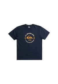 Quiksilver - Koszulka z krótkim rękawem dla Mężczyzn CIRCLE LOGO Niebieski. Kolor: pomarańczowy. Materiał: bawełna, materiał. Długość rękawa: krótki rękaw. Długość: krótkie. Wzór: nadruk #1