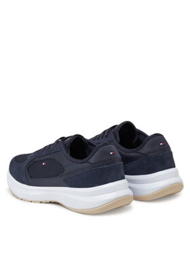 TOMMY HILFIGER - Tommy Hilfiger Sneakersy Sporty Runner FW0FW08644 Granatowy. Kolor: niebieski. Materiał: zamsz, skóra