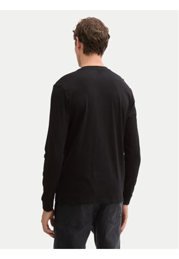 Tom Tailor Denim Longsleeve 1043888 Czarny Regular Fit. Kolor: czarny. Materiał: bawełna. Długość rękawa: długi rękaw