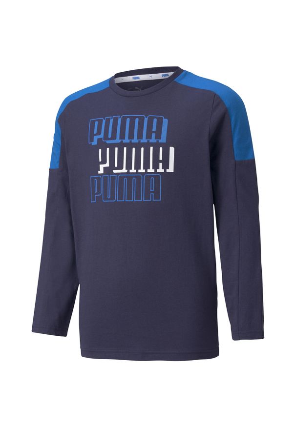 Bluza Puma Alpha, Dzieci. Kolor: niebieski. Materiał: materiał, bawełna