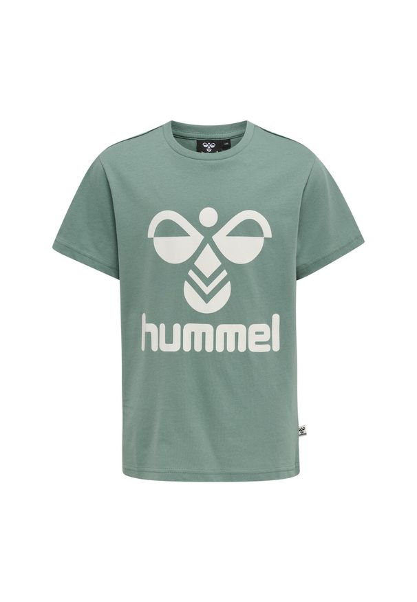 Koszulka dla dzieci Hummel Tres. Kolor: wielokolorowy, niebieski, turkusowy. Materiał: bawełna. Sport: joga i pilates