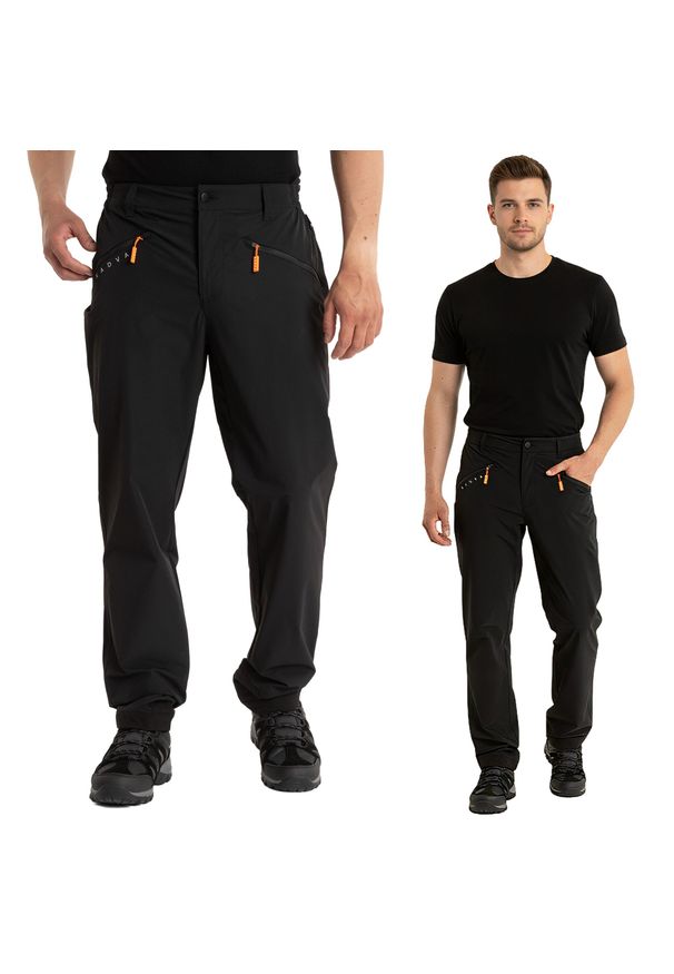 Spodnie męskie KADVA Tores. Kolor: czarny. Długość: długie