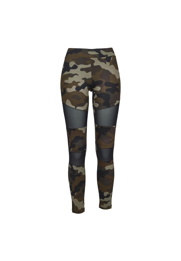 Urban Classics - Damskie Legginsy Techniczne Camo Mesh. Kolor: brązowy, wielokolorowy, zielony. Materiał: mesh