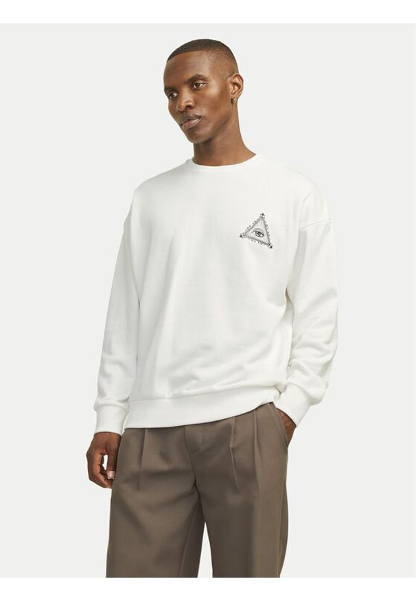 Jack & Jones Bluza Mystic 12257735 Biały Relaxed Fit. Kolor: biały. Materiał: bawełna, syntetyk