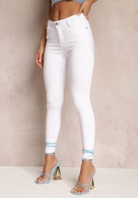 Renee - Białe Spodnie Skinny Push Up Tham. Okazja: na co dzień. Stan: podwyższony. Kolor: biały. Materiał: tkanina. Długość: długie. Wzór: jednolity. Styl: casual, glamour #2