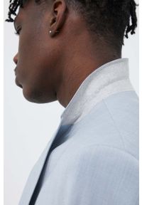 Drykorn marynarka z domieszką wełny Irving_Sk kolor niebieski. Kolor: niebieski. Materiał: wełna. Styl: klasyczny #4