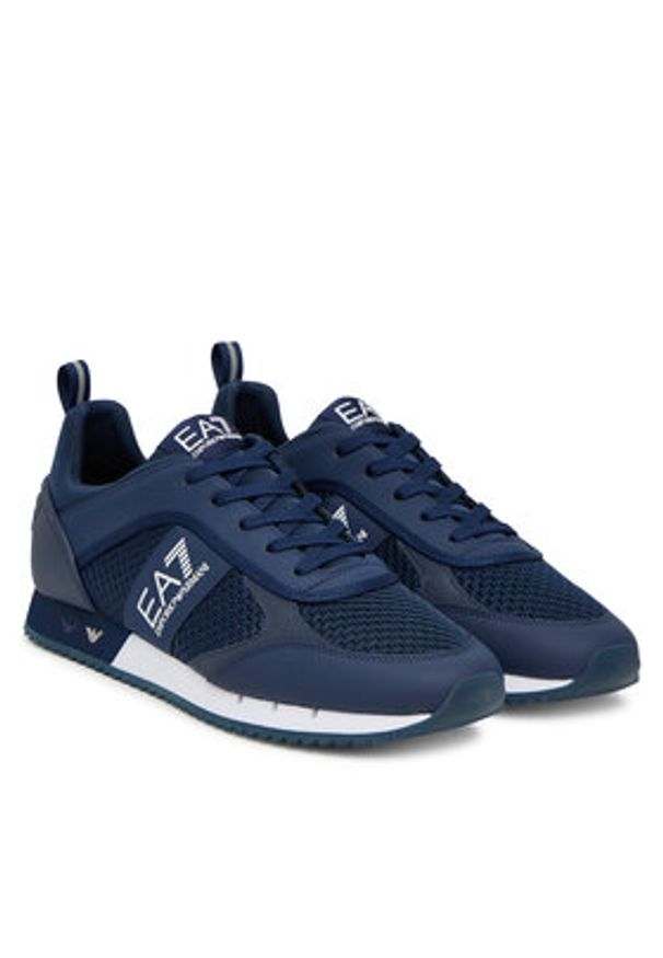 EA7 Emporio Armani Sneakersy 7X000334 AF18610 MB198 Granatowy. Kolor: niebieski. Materiał: skóra