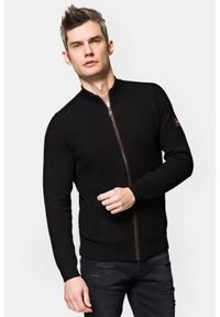 Lancerto - Sweter Czarny Bawełniany Rozpinany z Suwakiem Jeff. Kolor: czarny. Materiał: bawełna #1