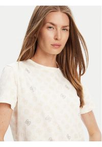 Guess T-Shirt V5YI04 I3Z14 Écru Regular Fit. Materiał: bawełna