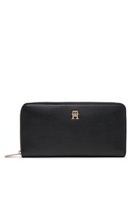 TOMMY HILFIGER - Tommy Hilfiger Duży Portfel Damski Th Icon Lrg Za AW0AW17744 Czarny. Kolor: czarny. Materiał: skóra