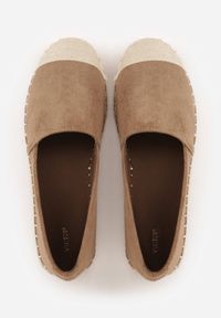 Born2be - Brązowe Klasyczne Espadryle VICES na Grubej Podeszwie z Plecionką Idathelia. Okazja: na co dzień, na spacer. Kolor: brązowy. Materiał: jeans, len. Styl: klasyczny #3