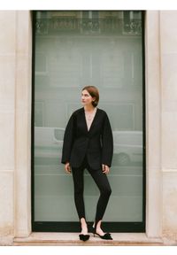 Reserved - Legginsy z wiskozą - czarny. Kolor: czarny. Materiał: wiskoza #1