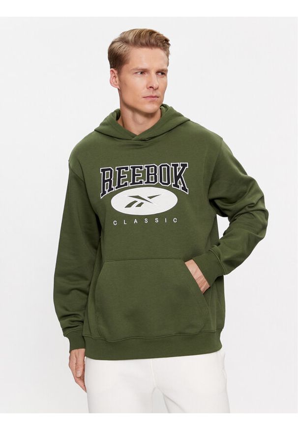Reebok Bluza Archive Essentials II0689 Zielony Regular Fit. Kolor: zielony. Materiał: syntetyk